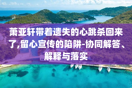 蕭亞軒帶著遺失的心跳殺回來(lái)了,留心宣傳的陷阱-協(xié)同解答、解釋與落實(shí)