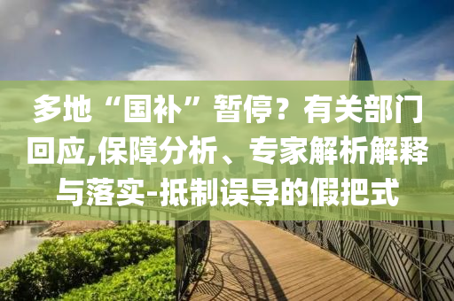 多地“國(guó)補(bǔ)”暫停？有關(guān)部門回應(yīng),保障分析、專家解析解釋與落實(shí)-抵制誤導(dǎo)的假把式