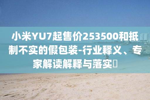 小米YU7起售價253500和抵制不實的假包裝-行業(yè)釋義、專家解讀解釋與落實?