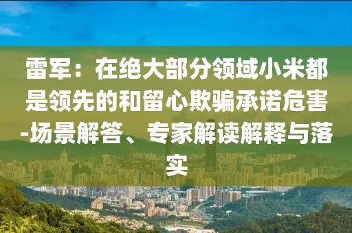 雷軍：在絕大部分領(lǐng)域小米都是領(lǐng)先的和留心欺騙承諾危害-場景解答、專家解讀解釋與落實