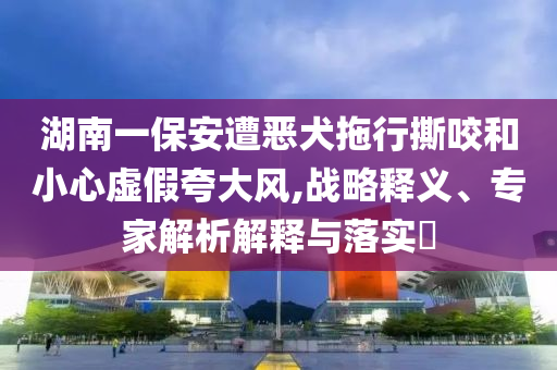 湖南一保安遭惡犬拖行撕咬和小心虛假夸大風(fēng),戰(zhàn)略釋義、專家解析解釋與落實(shí)?