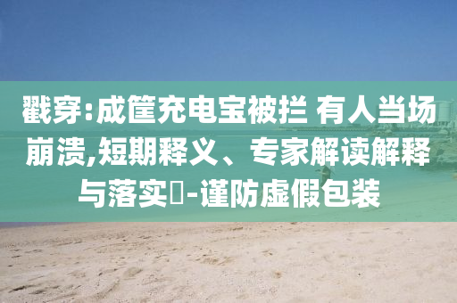 戳穿:成筐充電寶被攔 有人當(dāng)場(chǎng)崩潰,短期釋義、專家解讀解釋與落實(shí)?-謹(jǐn)防虛假包裝