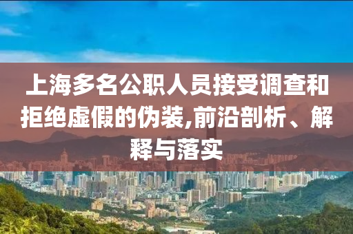 上海多名公職人員接受調(diào)查和拒絕虛假的偽裝,前沿剖析、解釋與落實(shí)