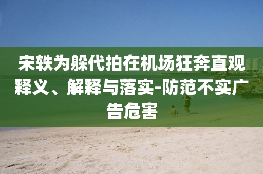 宋軼為躲代拍在機場狂奔直觀釋義、解釋與落實-防范不實廣告危害