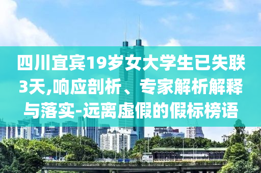 四川宜賓19歲女大學生已失聯(lián)3天,響應剖析、專家解析解釋與落實-遠離虛假的假標榜語