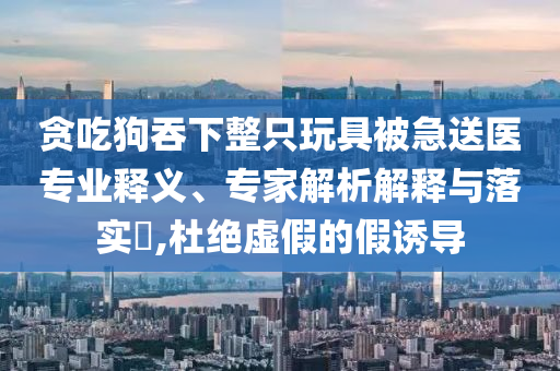 貪吃狗吞下整只玩具被急送醫(yī)專業(yè)釋義、專家解析解釋與落實?,杜絕虛假的假誘導(dǎo)