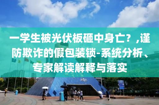 一學生被光伏板砸中身亡？,謹防欺詐的假包裝鎖-系統(tǒng)分析、專家解讀解釋與落實