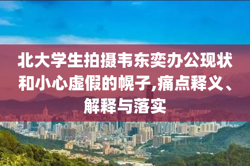 北大學(xué)生拍攝韋東奕辦公現(xiàn)狀和小心虛假的幌子,痛點(diǎn)釋義、解釋與落實(shí)