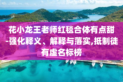 花小龍王老師紅毯合體有點(diǎn)甜-強(qiáng)化釋義、解釋與落實(shí),抵制徒有虛名標(biāo)榜