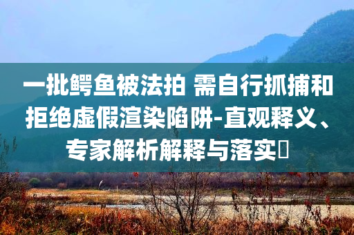 一批鳄鱼被法拍 需自行抓捕和拒绝虚假渲染陷阱-直观释义、专家解析解释与落实​