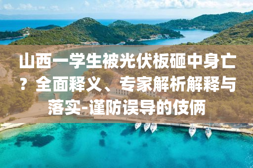 山西一學(xué)生被光伏板砸中身亡？全面釋義、專家解析解釋與落實-謹防誤導(dǎo)的伎倆