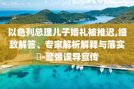 以色列總理兒子婚禮被推遲,細致解答、專家解析解釋與落實?-警惕誤導宣傳