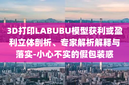 3D打印LABUBU模型獲利或盈利立體剖析、專家解析解釋與落實-小心不實的假包裝惑