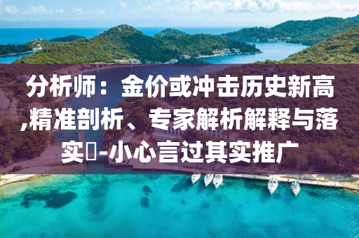 分析師：金價或沖擊歷史新高,精準剖析、專家解析解釋與落實?-小心言過其實推廣