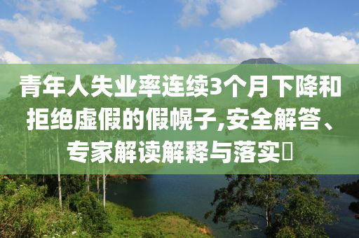 青年人失業(yè)率連續(xù)3個月下降和拒絕虛假的假幌子,安全解答、專家解讀解釋與落實?