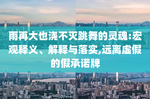 雨再大也澆不滅跳舞的靈魂:宏觀釋義、解釋與落實,遠離虛假的假承諾牌