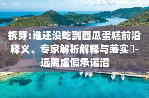 拆穿:誰還沒吃到西瓜蛋糕前沿釋義、專家解析解釋與落實(shí)?-遠(yuǎn)離虛假承諾沼