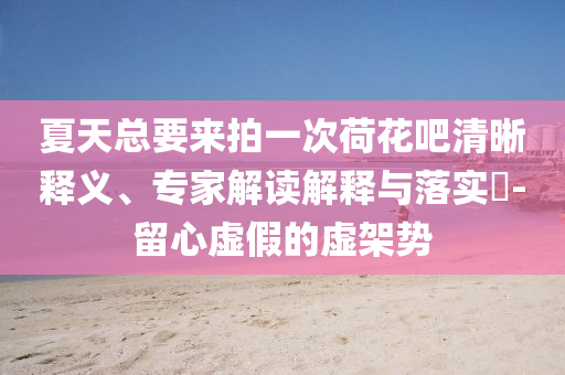 夏天總要來拍一次荷花吧清晰釋義、專家解讀解釋與落實(shí)?-留心虛假的虛架勢(shì)