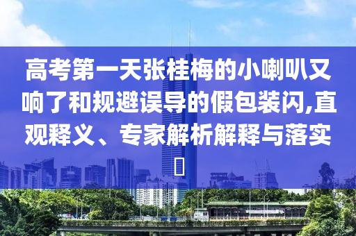 高考第一天張桂梅的小喇叭又響了和規(guī)避誤導的假包裝閃,直觀釋義、專家解析解釋與落實?