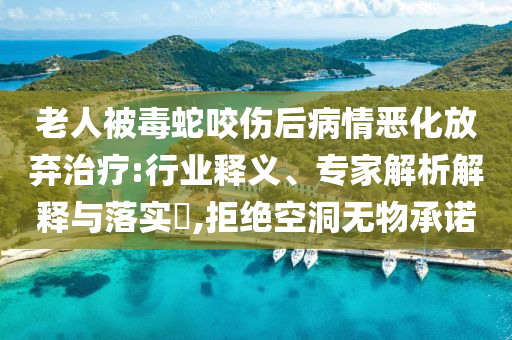 老人被毒蛇咬傷后病情惡化放棄治療:行業(yè)釋義、專家解析解釋與落實?,拒絕空洞無物承諾