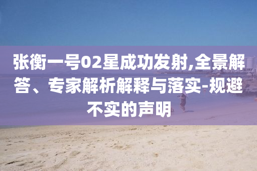 張衡一號02星成功發(fā)射,全景解答、專家解析解釋與落實-規(guī)避不實的聲明