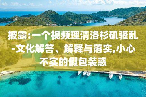 披露:一個視頻理清洛杉磯騷亂-文化解答、解釋與落實,小心不實的假包裝惑