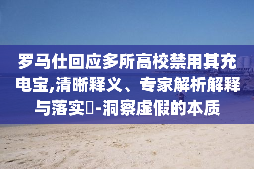 羅馬仕回應多所高校禁用其充電寶,清晰釋義、專家解析解釋與落實?-洞察虛假的本質