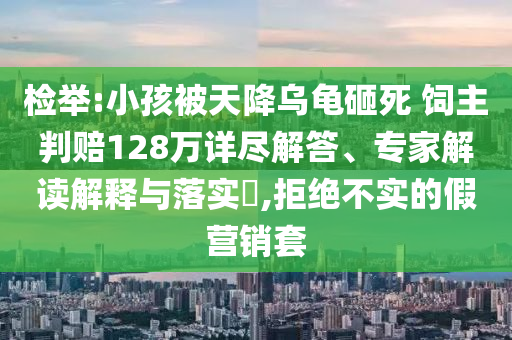 檢舉:小孩被天降烏龜砸死 飼主判賠128萬詳盡解答、專家解讀解釋與落實?,拒絕不實的假營銷套