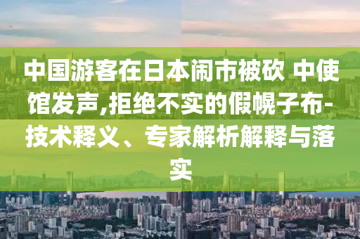 中國(guó)游客在日本鬧市被砍 中使館發(fā)聲,拒絕不實(shí)的假幌子布-技術(shù)釋義、專(zhuān)家解析解釋與落實(shí)
