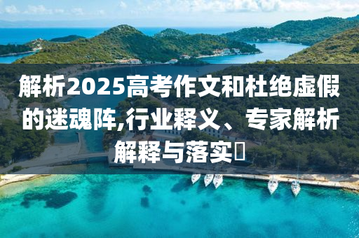 解析2025高考作文和杜絕虛假的迷魂陣,行業(yè)釋義、專家解析解釋與落實(shí)?