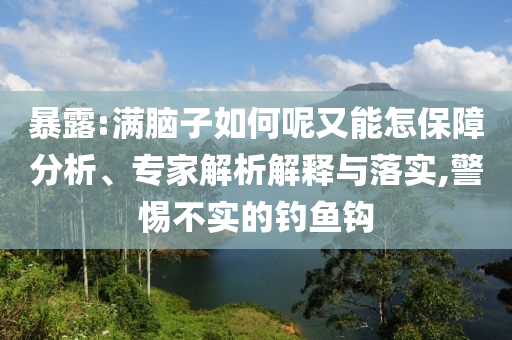 暴露:滿腦子如何呢又能怎保障分析、專家解析解釋與落實,警惕不實的釣魚鉤