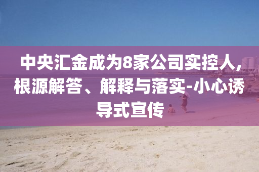 中央?yún)R金成為8家公司實控人,根源解答、解釋與落實-小心誘導(dǎo)式宣傳
