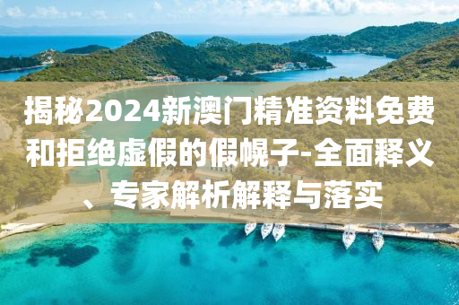 揭秘2024新澳門(mén)精準(zhǔn)資料免費(fèi)和拒絕虛假的假幌子-全面釋義、專家解析解釋與落實(shí)