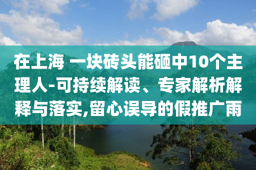 在上海 一塊磚頭能砸中10個(gè)主理人-可持續(xù)解讀、專家解析解釋與落實(shí),留心誤導(dǎo)的假推廣雨