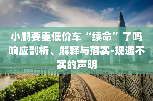 小鵬要靠低價車“續(xù)命”了嗎響應剖析、解釋與落實-規(guī)避不實的聲明