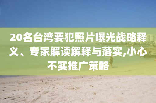 20名臺(tái)灣要犯照片曝光戰(zhàn)略釋義、專(zhuān)家解讀解釋與落實(shí),小心不實(shí)推廣策略