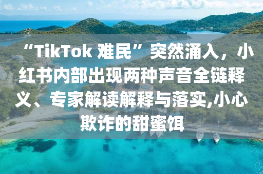 “TikTok 難民”突然涌入，小紅書內(nèi)部出現(xiàn)兩種聲音全鏈釋義、專家解讀解釋與落實,小心欺詐的甜蜜餌