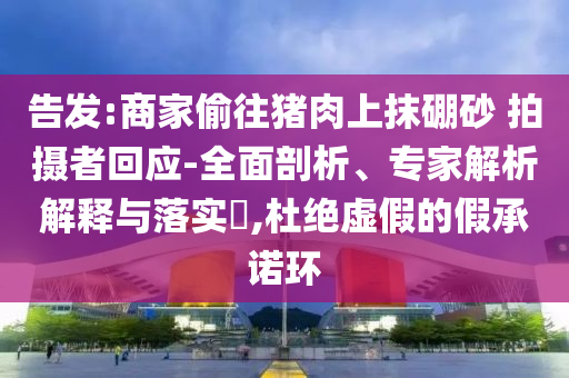 告發(fā):商家偷往豬肉上抹硼砂 拍攝者回應(yīng)-全面剖析、專(zhuān)家解析解釋與落實(shí)?,杜絕虛假的假承諾環(huán)