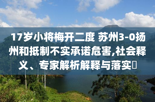 17歲小將梅開二度 蘇州3-0揚(yáng)州和抵制不實(shí)承諾危害,社會釋義、專家解析解釋與落實(shí)?