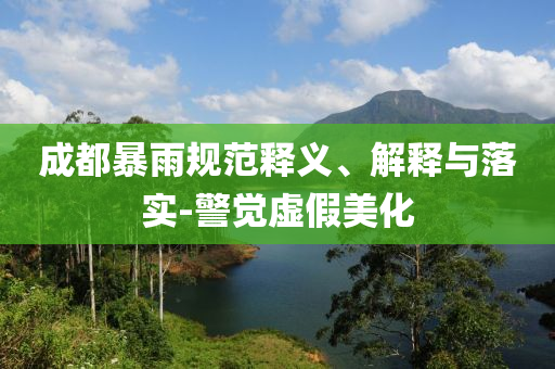 成都暴雨規(guī)范釋義、解釋與落實(shí)-警覺(jué)虛假美化