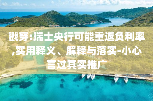 戳穿:瑞士央行可能重返負利率,實用釋義、解釋與落實-小心言過其實推廣