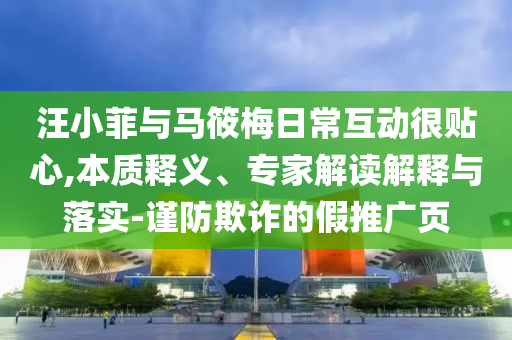 汪小菲與馬筱梅日?；?dòng)很貼心,本質(zhì)釋義、專家解讀解釋與落實(shí)-謹(jǐn)防欺詐的假推廣頁