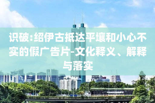 識(shí)破:紹伊古抵達(dá)平壤和小心不實(shí)的假廣告片-文化釋義、解釋與落實(shí)