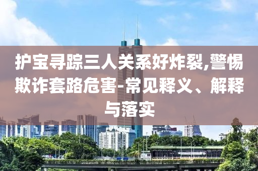 護寶尋蹤三人關(guān)系好炸裂,警惕欺詐套路危害-常見釋義、解釋與落實