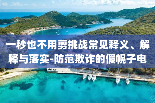 一秒也不用剪挑戰(zhàn)常見釋義、解釋與落實-防范欺詐的假幌子電