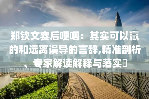 鄭欽文賽后哽咽：其實可以贏的和遠離誤導的言辭,精準剖析、專家解讀解釋與落實?