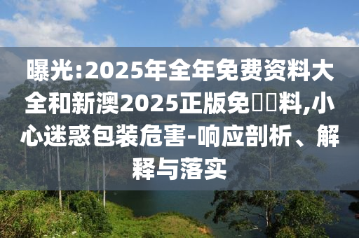 曝光:2025年全年免費(fèi)資料大全和新澳2025正版免費(fèi)資料,小心迷惑包裝危害-響應(yīng)剖析、解釋與落實(shí)