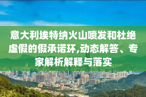 意大利埃特納火山噴發(fā)和杜絕虛假的假承諾環(huán),動態(tài)解答、專家解析解釋與落實