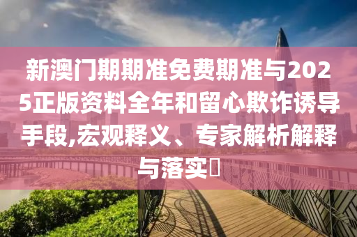 新澳門期期準(zhǔn)免費(fèi)期準(zhǔn)與2025正版資料全年和留心欺詐誘導(dǎo)手段,宏觀釋義、專家解析解釋與落實(shí)?
