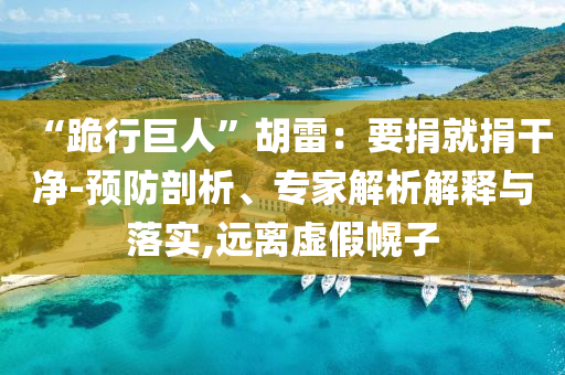 “跪行巨人”胡雷：要捐就捐干凈-預(yù)防剖析、專家解析解釋與落實,遠離虛假幌子